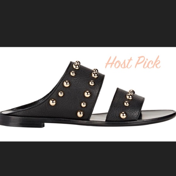 Lanvin Shoes - Lanvin leather studded slides black 41